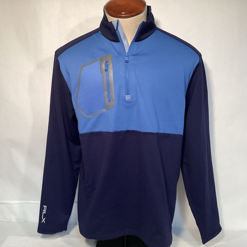 RLX Ralph Lauren Golf Quarter-Zip Pullover Navy Blue Men’s size Large